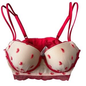 Victorias Secret Dream Angels‎ Demi Bra 34D Red Heart Lingerie